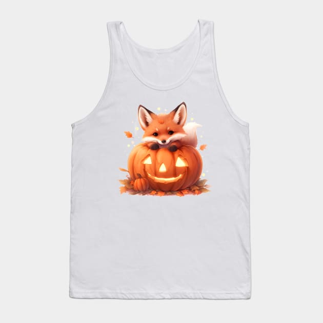 Autumn Fox with Pumpkin Tank Top by RedFox2